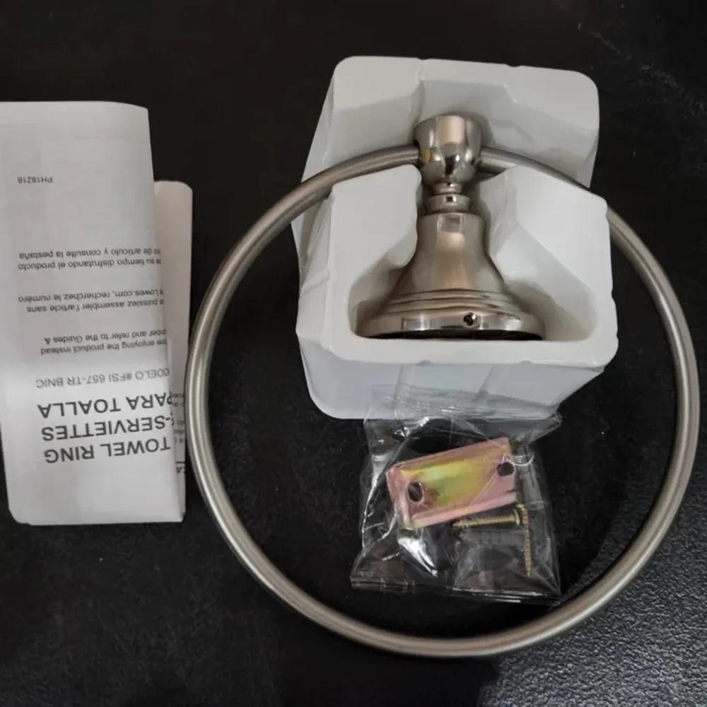 ALLEN & ROTH JORDAN BRUSHED NICKEL WALL MOUNT TOWEL RING! NWT